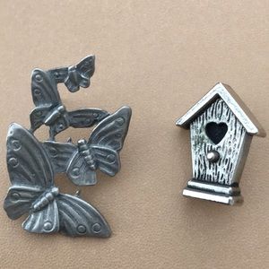 LINDSAY CLAIRE DESIGNS butterfly lcd pins pewter